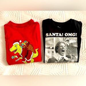 Two Boys Christmas Long Sleeve Shirt Size Medium